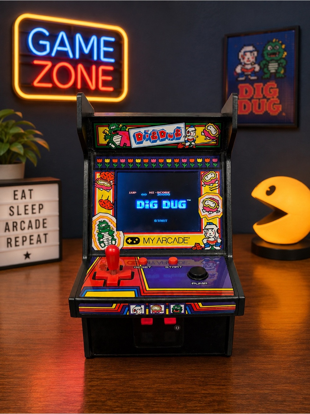 My Arcade Dig Dug Tabletop Arcade Game Micro Player Mini Retro Gaming